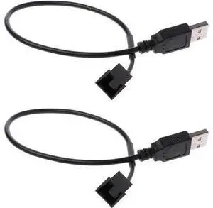 2 Pack Sleeved USB to 3-Pin / 4-Pin PWM Fan Power Adapter Cable, USB to 3Pin/4Pin Case Fan Connector 2 Pack Sleeved USB to 3-Pin / 4-Pin PWM Fan Power Adapter Cable, USB to 3Pin/4Pin Case Fan Connector