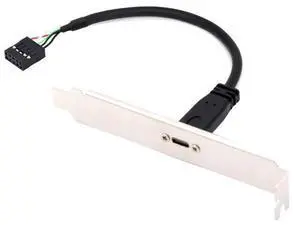 17cm USB 2.0 9/10Pin Front Panel Header Male to USB-C Female Extension Cable with 12cm PCIe Slot Bracket 17cm USB 2.0 9/10Pin Front Panel Header Male to USB-C Female Extension Cable with 12cm PCIe Slot Bracket