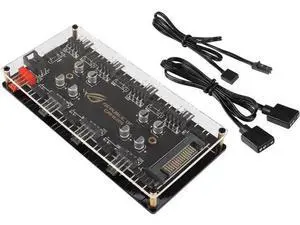 2-in-1 8-Port PWM Fan & 5V 3Pin ARGB Hub, SATA Powered PCB Splitter with PMMA Case 2-in-1 8-Port PWM Fan & 5V 3Pin ARGB Hub, SATA Powered PCB Splitter with PMMA Case