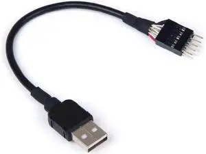 7.87 Inch USB A Male to 9Pin Male Motherboard Internal Header Data Extension Cable 7.87 Inch USB A Male to 9Pin Male Motherboard Internal Header Data Extension Cable