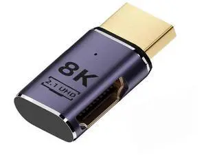 Horizontal Right 90 Degree Flat HDMI 2.1 Extension Adapter, HDMI Male to Female Connector Supports 8K@60Hz UHD HDTV Horizontal Right 90 Degree Flat HDMI 2.1 Extension Adapter, HDMI Male to Female Connector Supports 8K@60Hz UHD HDTV