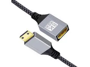 17CM Type-C Mini HDMI 2.1 Male to HDMI Female Extension Cable, Supports 8K UHD for DV Camera Laptop Portable Monitor 17CM Type-C Mini HDMI 2.1 Male to HDMI Female Extension Cable, Supports 8K UHD for DV Camera Laptop Portable Monitor