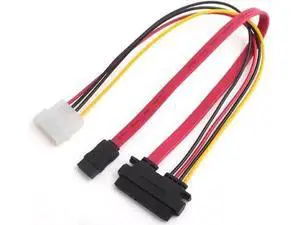 50CM Red 22Pin SATA III 6Gbps Combo Cable, 22Pin to 7Pin Data + 4Pin Molex Power 50CM Red 22Pin SATA III 6Gbps Combo Cable, 22Pin to 7Pin Data + 4Pin Molex Power