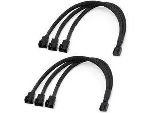 2 Pack Braided PWM Fan Y Splitter Cable, 1 to 3 Port 4Pin Fan Extension Cord 11.8 Inch, Compatible with 3Pin/4Pin ATX Case Cooling Fans 2 Pack Braided PWM Fan Y Splitter Cable, 1 to 3 Port 4Pin Fan Extension Cord 11.8 Inch, Compatible with 3Pin/4Pin ATX Case Cooling Fans