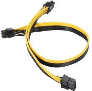 60CM+20CM PCIe 6Pin to 8Pin(6+2) Male to Male Power Splitter Cable for Mining 60CM+20CM PCIe 6Pin to 8Pin(6+2) Male to Male Power Splitter Cable for Mining