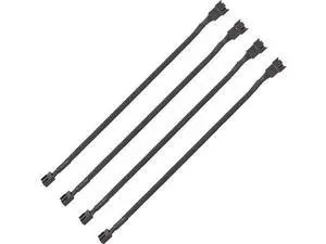 4 Pack 10.5 Inch Nylon Braided PWM Fan Extension Cable, 3/4 Pin for ATX Case Cooling Fans 4 Pack 10.5 Inch Nylon Braided PWM Fan Extension Cable, 3/4 Pin for ATX Case Cooling Fans