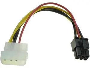 4 Pin Molex to 6 Pin PCIe GPU Power Adapter Converter Cable for Graphics Card 4 Pin Molex to 6 Pin PCIe GPU Power Adapter Converter Cable for Graphics Card