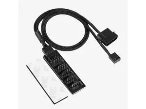 Sleeved 1 to 5 Way 4 Pin PWM Fan Hub Splitter for PC Cooling Fans Sleeved 1 to 5 Way 4 Pin PWM Fan Hub Splitter for PC Cooling Fans