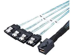 1.64ft / 50CM Internal 12G SFF-8643 HD Mini SAS to 4×SATA Breakout Cable, Mini SAS Controller to Quad SATA Hard Drive Backplane Fanout Cord 1.64ft / 50CM Internal 12G SFF-8643 HD Mini SAS to 4×SATA Breakout Cable, Mini SAS Controller to Quad SATA Hard Drive Backplane Fanout Cord