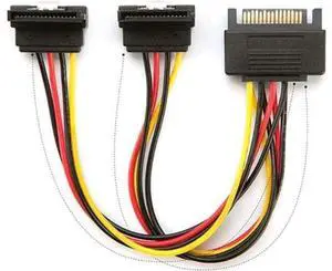 20CM 90-Degree Dual Female SATA Power Splitter Cable, 15Pin SATA Male to 2×Right Angle SATA Female Power Adapter for Desktop PC 20CM 90-Degree Dual Female SATA Power Splitter Cable, 15Pin SATA Male to 2×Right Angle SATA Female Power Adapter for Desktop PC