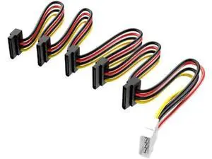 1PCS 1-to-5 SATA Power Splitter Cable, SATA 15Pin Power Supply Adapter Cord for HDD SSD 1PCS 1-to-5 SATA Power Splitter Cable, SATA 15Pin Power Supply Adapter Cord for HDD SSD