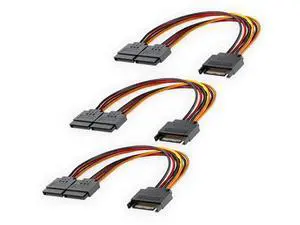 3 Pack 8 Inch 15Pin SATA Power Y Splitter Cables, SATA Male to Dual Female Power Extension Cord for Storage Drives 3 Pack 8 Inch 15Pin SATA Power Y Splitter Cables, SATA Male to Dual Female Power Extension Cord for Storage Drives