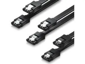 3 Pack Black SATA III 6Gbps Data Cables, 15.75 Inch Straight SATA Cord with Locking Latch for HDD SSD Optical Drives 3 Pack Black SATA III 6Gbps Data Cables, 15.75 Inch Straight SATA Cord with Locking Latch for HDD SSD Optical Drives