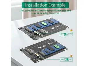Dual B Key M.2 NGFF SSD to 2.5" SATA III Adapter, 6Gbps Dual M.2 SATA Converter with Enclosure, Driver-Free Dual B Key M.2 NGFF SSD to 2.5" SATA III Adapter, 6Gbps Dual M.2 SATA Converter with Enclosure, Driver-Free