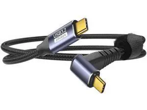 0.5M/1.6FT 90 Degree USB3.1 Gen2 USB-C to USB-C Cable | 10Gbps Data, 4K@60Hz Video & 100W PD Fast Charging Cord 0.5M/1.6FT 90 Degree USB3.1 Gen2 USB-C to USB-C Cable | 10Gbps Data, 4K@60Hz Video & 100W PD Fast Charging Cord