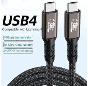 1.5FT Braided USB4 C to C Cable, 40Gbps 240W Fast Charging & 8K UHD Display Cord for Samsung S23/S22/S21/S20 Ultra, Note 20, Laptop, Hub, Docking 1.5FT Braided USB4 C to C Cable, 40Gbps 240W Fast Charging & 8K UHD Display Cord for Samsung S23/S22/S21/S20 Ultra, Note 20, Laptop, Hub, Docking