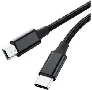5FT Braided USB-C to Mini USB Cable, 480Mbps OTG Charging Cord for Camera, PS3 Controller, Dash Cam, Ti-84 Plus 5FT Braided USB-C to Mini USB Cable, 480Mbps OTG Charging Cord for Camera, PS3 Controller, Dash Cam, Ti-84 Plus
