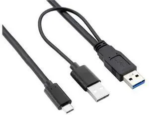 60cm Type-C to Dual USB-A Y Splitter Cable | USB3.0+USB2.0 Combo for External HDD & Laptops 60cm Type-C to Dual USB-A Y Splitter Cable | USB3.0+USB2.0 Combo for External HDD & Laptops