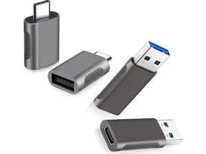 4 Pack USB C & USB A Converter Adapters, 2×USB-C Male to USB-A Female + 2×USB-A Male to USB-C Female, Fast Charging & High Speed Data Transfer Plug for iPhone, iPad, Laptop, PC and USB-C Devices 4 Pack USB C & USB A Converter Adapters, 2×USB-C Male to USB-A Female + 2×USB-A Male to USB-C Female, Fast Charging & High Speed Data Transfer Plug for iPhone, iPad, Laptop, PC and USB-C Devices