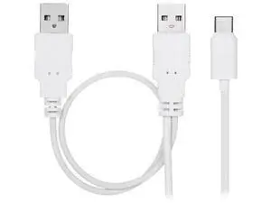 USB3.1 Type-C to Dual USB-A Male Y Splitter Cable | Extra Power Supplement for External Hard Drive & Smartphones USB3.1 Type-C to Dual USB-A Male Y Splitter Cable | Extra Power Supplement for External Hard Drive & Smartphones
