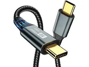 3.3FT USB-C to USB-C Video Cable | 8K@60Hz, 20Gbps Data, PD 100W Charging, Thunderbolt 3/4 Compatible for MacBook, iPhone 15/16, iPad Pro/Air 3.3FT USB-C to USB-C Video Cable | 8K@60Hz, 20Gbps Data, PD 100W Charging, Thunderbolt 3/4 Compatible for MacBook, iPhone 15/16, iPad Pro/Air