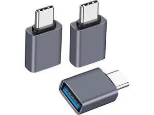3-Pack Grey USB3.2 Gen2 10Gbps USB-C Male to USB-A Female Adapter, Type-C to USB-A Converter for MacBook, Laptops & Thunderbolt 3/4 Devices 3-Pack Grey USB3.2 Gen2 10Gbps USB-C Male to USB-A Female Adapter, Type-C to USB-A Converter for MacBook, Laptops & Thunderbolt 3/4 Devices