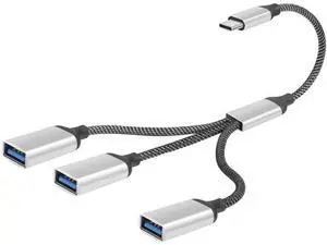 20CM USB-C OTG Y Splitter Cable, USB 3.0 Type C Male to 3-Port USB A Female Multiport Hub for Car, Laptop & PC 20CM USB-C OTG Y Splitter Cable, USB 3.0 Type C Male to 3-Port USB A Female Multiport Hub for Car, Laptop & PC