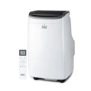 BLACK+DECKER Portable Air Conditioner, 10,000 BTU (5,550 DOE) for Rooms up to 450 Sq. Ft., Portable AC with Follow Me Remote Control and Window Kit, BPACT10WT, White BLACK+DECKER Portable Air Conditioner, 10,000 BTU (5,550 DOE) for Rooms up to 450 Sq. Ft., Portable AC with Follow Me Remote Control and Window Kit, BPACT10WT, White
