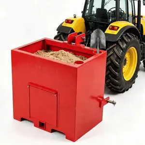 Patikuin Tractor Ballast Box with 800 Lbs Load Capacity, Category 1 Three Point Hitch, 5 Cu.ft Heavy Duty Steel Rear Counterweight with 2" Receiver, Red Patikuin Tractor Ballast Box with 800 Lbs Load Capacity, Category 1 Three Point Hitch, 5 Cu.ft Heavy Duty Steel Rear Counterweight with 2" Receiver, Red