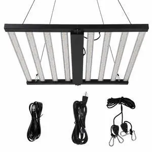 Patikuin 600W 8-Bar LED Grow Light, Dimmable Full Spectrum, Foldable Design for 4x4 ft Coverage, 120V Commercial Plant Light Patikuin 600W 8-Bar LED Grow Light, Dimmable Full Spectrum, Foldable Design for 4x4 ft Coverage, 120V Commercial Plant Light