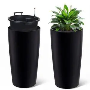 Patikuin Set of 2 Tall Outdoor Planters, 30" Large Self-Watering Plant Pots with Water Level Monitor & Inner Bucket, Automatic Watering for Porch Patio Backyard Home Decor Patikuin Set of 2 Tall Outdoor Planters, 30" Large Self-Watering Plant Pots with Water Level Monitor & Inner Bucket, Automatic Watering for Porch Patio Backyard Home Decor