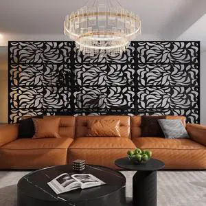 Patikuin Rustproof Metal Privacy Screen Panel 46 x 71 in Freestanding Decorative Outdoor & Indoor Fence, Flower Design, Easy Install, Black, 03Flower Patikuin Rustproof Metal Privacy Screen Panel 46 x 71 in Freestanding Decorative Outdoor & Indoor Fence, Flower Design, Easy Install, Black, 03Flower