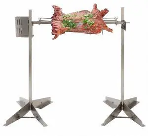 Patikuin Heavy-Duty Stainless Steel Rotisserie Charcoal Grill, 132LB Capacity, Dual 50W Motors, 8-Level Adjustable Spit for Whole Pig Lamb Chicken, Outdoor BBQ & Large Events Patikuin Heavy-Duty Stainless Steel Rotisserie Charcoal Grill, 132LB Capacity, Dual 50W Motors, 8-Level Adjustable Spit for Whole Pig Lamb Chicken, Outdoor BBQ & Large Events