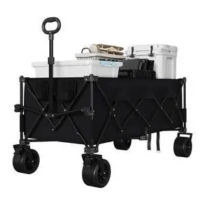 Patikuin 52" Extra Long Collapsible Wagon Cart, 460lbs Heavy Duty Foldable Utility Wagon with All-Terrain Wheels, Iron Frame Portable Garden Cart for Beach Camping Shopping Patikuin 52" Extra Long Collapsible Wagon Cart, 460lbs Heavy Duty Foldable Utility Wagon with All-Terrain Wheels, Iron Frame Portable Garden Cart for Beach Camping Shopping