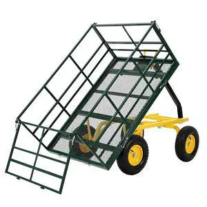 Patikuin Heavy Duty Steel Garden Cart, 1500 Lbs Capacity 3-in-1 Utility Wagon, 13" All-Terrain Wheels, Removable Side Panels, Towable Trailer for Lawn, Yard, Farm, Tools, Firewood, Green Patikuin Heavy Duty Steel Garden Cart, 1500 Lbs Capacity 3-in-1 Utility Wagon, 13" All-Terrain Wheels, Removable Side Panels, Towable Trailer for Lawn, Yard, Farm, Tools, Firewood, Green