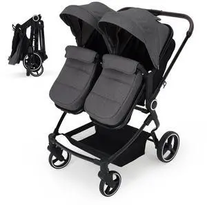 Double Stroller for Newborn and Toddler, Tandem Strollers with Lightweight Compact Fold, Adjustable Cancline & Canopy, Parent Cup Holders, for Twins Infant Toddler Kids Travel Double Stroller for Newborn and Toddler, Tandem Strollers with Lightweight Compact Fold, Adjustable Cancline & Canopy, Parent Cup Holders, for Twins Infant Toddler Kids Travel