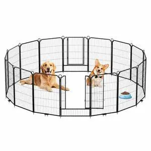 Patikuin Heavy Duty Anti-Rust Metal Dog Playpen, 16 Panel Exercise Fence with Gate, Collapsible Portable Pet Pen for Indoor/Outdoor, 40" Heights Patikuin Heavy Duty Anti-Rust Metal Dog Playpen, 16 Panel Exercise Fence with Gate, Collapsible Portable Pet Pen for Indoor/Outdoor, 40" Heights