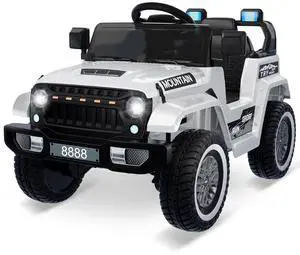 12V Kids Ride-on Truck with Remote Control All-Terrain Electric Vehicle with Spring Suspension, LED Lights, Music Player & Dump Bed, Safe 2-in-1 Driving Mode for Boys Girls, White 12V Kids Ride-on Truck with Remote Control All-Terrain Electric Vehicle with Spring Suspension, LED Lights, Music Player & Dump Bed, Safe 2-in-1 Driving Mode for Boys Girls, White