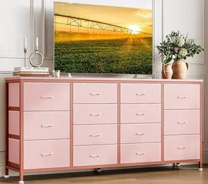 Patikuin 63" W Dresser Tv Stand for 65 70 75 Inch Tv, 14 Drawer for Bedroom with Power Outlets, Large Long Fabric Dresser Entertainment Center Patikuin 63" W Dresser Tv Stand for 65 70 75 Inch Tv, 14 Drawer for Bedroom with Power Outlets, Large Long Fabric Dresser Entertainment Center