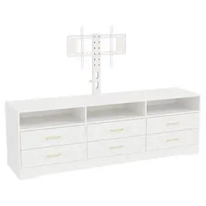 TV Stand with Mount for 32/45/55/65/75/80 inch TVs, White Entertainment Center with 6 Storage Drawers for Bedroom, Living Room, Wood Media Console Tables with Height Adjustable Mount as TV Dresser TV Stand with Mount for 32/45/55/65/75/80 inch TVs, White Entertainment Center with 6 Storage Drawers for Bedroom, Living Room, Wood Media Console Tables with Height Adjustable Mount as TV Dresser