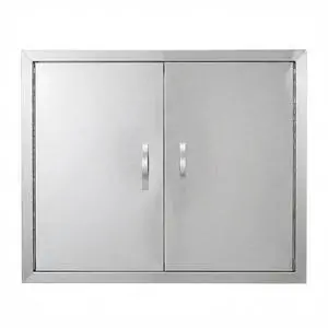 Patikuin 304 Brushed Stainless Steel Outdoor Kitchen Access Door, Double BBQ Storage Cabinet Door, Weather-Resistant, Magnetic Closure, Easy Install for BBQ Islands & Grill Stations Patikuin 304 Brushed Stainless Steel Outdoor Kitchen Access Door, Double BBQ Storage Cabinet Door, Weather-Resistant, Magnetic Closure, Easy Install for BBQ Islands & Grill Stations