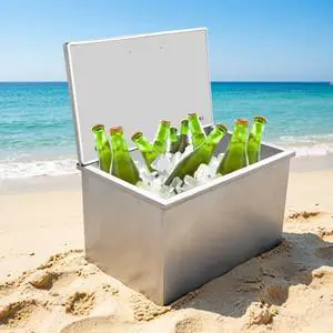 Patikuin Drop-in Stainless Steel Ice Chest, Outdoor Kitchen Ice Bin Cooler, Commercial Grade Ice Cooler with Hinged Cover, Drain Pipe & Plug for Chilling Wine & Beer Patikuin Drop-in Stainless Steel Ice Chest, Outdoor Kitchen Ice Bin Cooler, Commercial Grade Ice Cooler with Hinged Cover, Drain Pipe & Plug for Chilling Wine & Beer