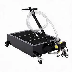 Patikuin Heavy Duty Low Profile Oil Drain Pan Cart - 25 Gallon, 110V Electric Pump, 8.2 ft Hose, Folding Handle, Wheels, Metal Drain Tank for Cars, SUVs, Trucks, Buses, RVs - Black | 25 Gallon Patikuin Heavy Duty Low Profile Oil Drain Pan Cart - 25 Gallon, 110V Electric Pump, 8.2 ft Hose, Folding Handle, Wheels, Metal Drain Tank for Cars, SUVs, Trucks, Buses, RVs - Black | 25 Gallon