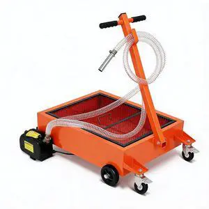 Patikuin Heavy Duty Low Profile Oil Drain Pan - 17 Gallon, 110V Electric Pump, 8 ft Hose, Folding Handle - Large Capacity Rolling Oil Change Tank for Cars, SUVs, Trucks, Buses, RVs- Orange | 17 Gallon Patikuin Heavy Duty Low Profile Oil Drain Pan - 17 Gallon, 110V Electric Pump, 8 ft Hose, Folding Handle - Large Capacity Rolling Oil Change Tank for Cars, SUVs, Trucks, Buses, RVs- Orange | 17 Gallon