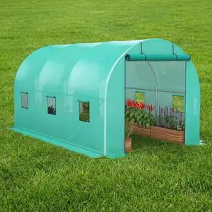 Patikuin Portable Walk-in Greenhouse, Green House with 3 Tiers 4 Shelves & Thickened PE Cover, Roll-Up Zipper Door for Outdoor Garden, Seedlings & Flowers Patikuin Portable Walk-in Greenhouse, Green House with 3 Tiers 4 Shelves & Thickened PE Cover, Roll-Up Zipper Door for Outdoor Garden, Seedlings & Flowers