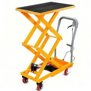 Patikuin Hydraulic Double Scissor Lift Table Cart 770 lbs Capacity 14-50" Lifting Height Heavy Duty Steel, Non-Slip Pad Stable Manual Pump Rust-Resistant Yellow, Includes Gloves, Ships in Patikuin Hydraulic Double Scissor Lift Table Cart 770 lbs Capacity 14-50" Lifting Height Heavy Duty Steel, Non-Slip Pad Stable Manual Pump Rust-Resistant Yellow, Includes Gloves, Ships in