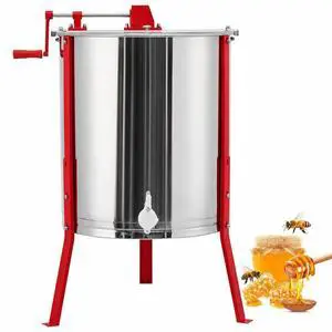 Patikuin 2/4 Frame Manual Honey Extractor, 22" Food-Safe Stainless Steel Beekeeping Tool with Adjustable Height Stand, Clear Lid & Honey Gate Patikuin 2/4 Frame Manual Honey Extractor, 22" Food-Safe Stainless Steel Beekeeping Tool with Adjustable Height Stand, Clear Lid & Honey Gate