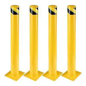 Patikuin Heavy Duty Yellow Steel Safety Bollard Posts 42" Height x 4.5" Diameter Set of 4 with 16 Anchor Bolts Industrial Stream Control, Driveway, Parking Security Guardrail 4 Pack, Size: 42 Patikuin Heavy Duty Yellow Steel Safety Bollard Posts 42" Height x 4.5" Diameter Set of 4 with 16 Anchor Bolts Industrial Stream Control, Driveway, Parking Security Guardrail 4 Pack, Size: 42