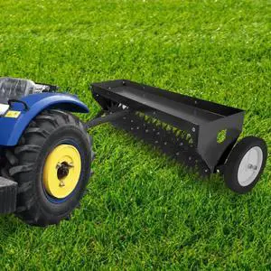 Patikuin 40" Tow-Behind Lawn Aerator for Tractor/ATV, Heavy Duty Core Aeration Tool for Compact Soil & Dead Grass, 150LB Weight Tray with Gloabal Hitch, Adjustable Handle & Transport Wheels, Black Patikuin 40" Tow-Behind Lawn Aerator for Tractor/ATV, Heavy Duty Core Aeration Tool for Compact Soil & Dead Grass, 150LB Weight Tray with Gloabal Hitch, Adjustable Handle & Transport Wheels, Black