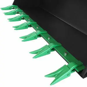 Patikuin Heavy Duty Bucket Tooth Bar for Sub-Compact Tractors, 57 Inch Bolt-on Design, No Drilling Needed, Fits 1/2" Bucket Edges, Green Finish Patikuin Heavy Duty Bucket Tooth Bar for Sub-Compact Tractors, 57 Inch Bolt-on Design, No Drilling Needed, Fits 1/2" Bucket Edges, Green Finish